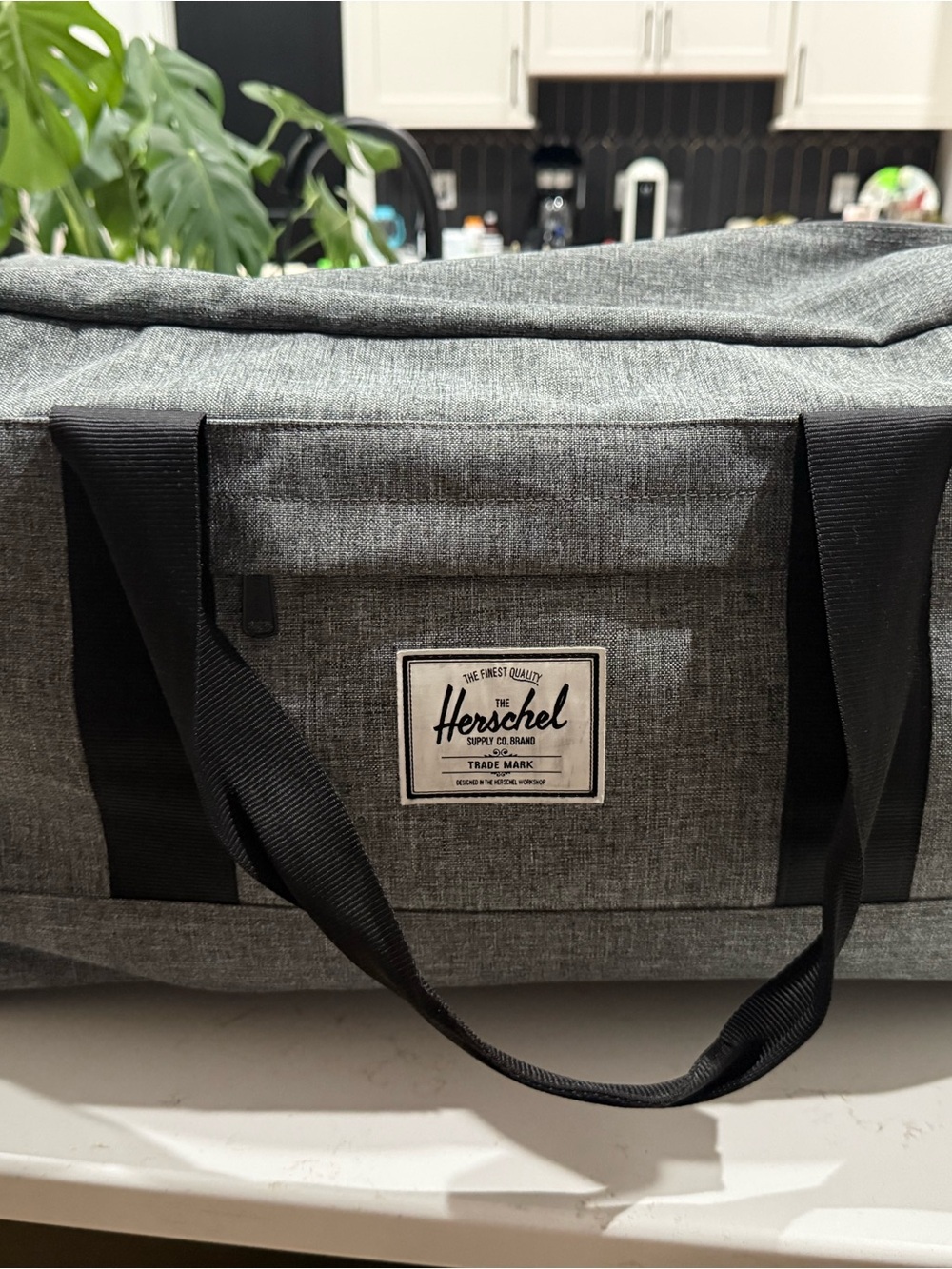 Herschel Supply Company Grey Duffel Bag with Black Straps